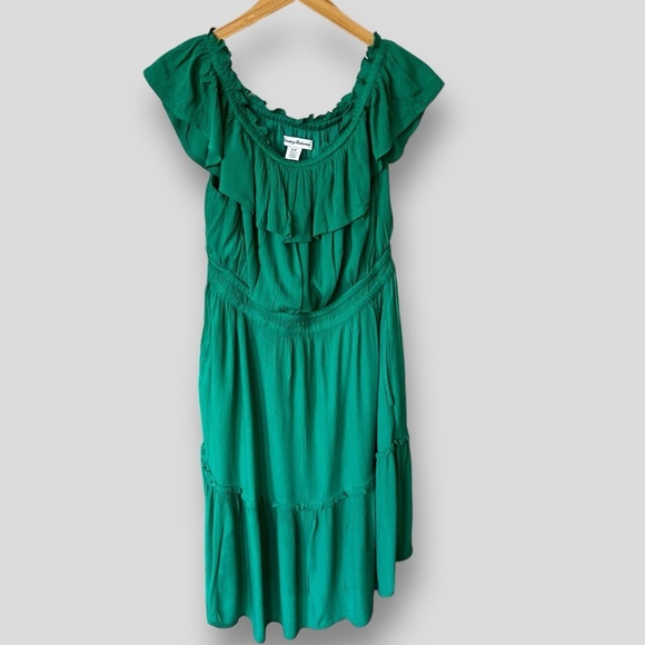 Tommy Bahama Dresses & Skirts - Tommy Bahama Green Caicos Crinkle Off The Shoulder Elastic Waist Women's Dress